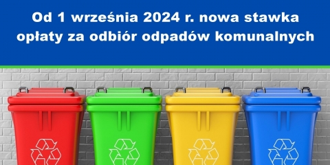 Zmiana stawki opłaty za odbiór odpadów od mieszkańców od 1 września 2024 r.
