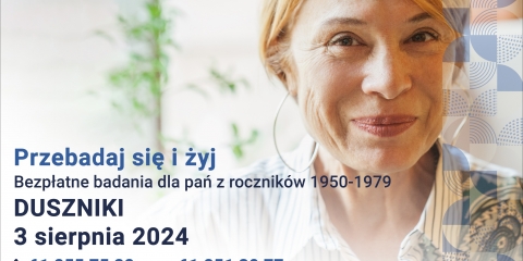 3.08.2024r. bezpłatne badania mammograficzne