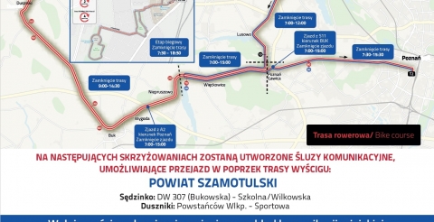 Mapa utrudnień w ruchu podczas wyścigu Ironman 1 września