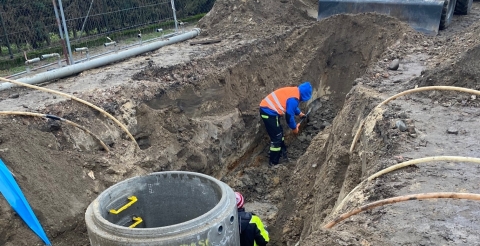 Budowa kanalizacji sanitarnej na ul. Wybudowanie w Podrzewiu